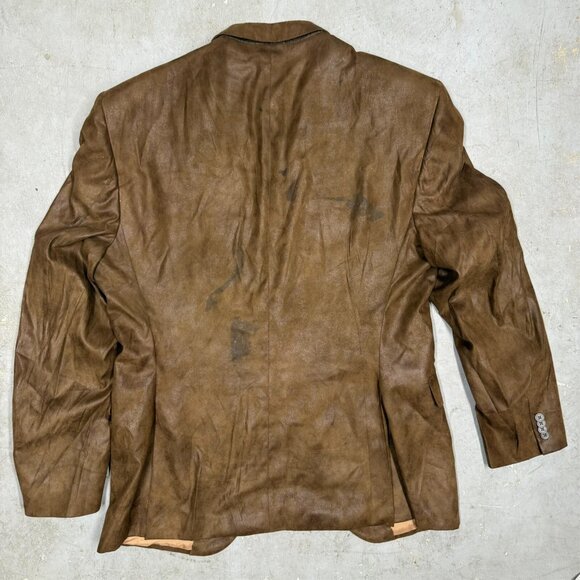 Custom Tailored Coppley Suede Style Blazer Brown Bocelli Sport Coat 46L - Picture 10 of 11